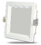 FARETTO INCASSO quadrato alluminio, Cornice in policarbonato Driver esterno 220V incluso, chip led Ubilux LxLxP