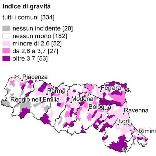 2016 Emilia Romagna 2010 Conducenti e passeggeri di ciclomotori Conducenti e passeggeri di motocicli Conducenti e passeggeri di velocipedi Ped oni Altri utenti 0% 20% 40% 60% 80% 100% 0% 20% 40% 60%