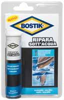 BOSTIK RIPARA SOTT ACQUA Gr. 56. In stick. Resistente alle immersioni in acqua (anche di mare). Adatto per innumerevoli riparazioni: in casa (caloriferi), barche, automobili, caravan, ecc.