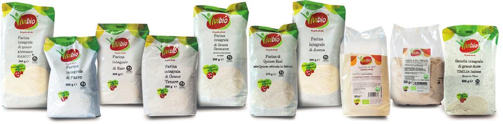 MACINATI E IMPANATURE Farine FA020 FARINA DI KAMUT INTEGRALE BIO 500g 6 Ingredienti: farina integrale di grano khorasan Kamut *.