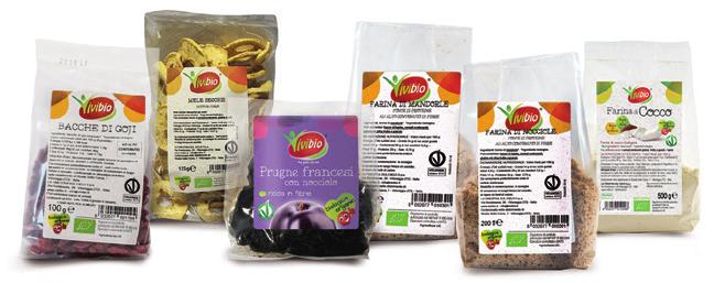 PASTICCERIA Frutta e Farina per pasticceria PRUNOC01 PRUGNE CON NOCCIOLO BIO 100g 10 Ingredienti: prugne secche*, acqua RICCO IN FIBRE FS040 BACCHE DI GOJI BIO 100g 6 Ingredienti: bacche di goji