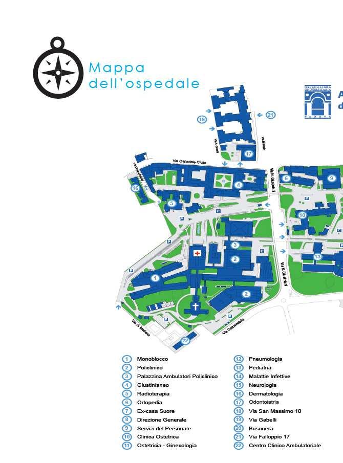 MAPPA DELL AZIENDA OSPEDALIERA DI PADOVA