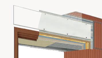 uno spessore di 68 mm a rasare dopo la guida, mentre tra guida e infisso è finita con fibrocemento.