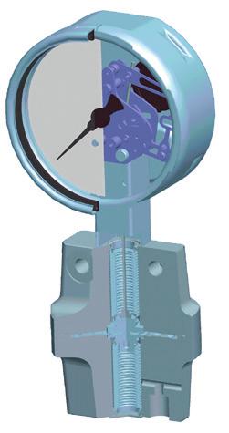 Illustrazione del principio di funzionamento 3 4 3 2 5 1 2 Costruzione e principio di funzionamento Le camere di misura positiva e negativa sono separate dalla membrana (1) Soffietti metallici (2)