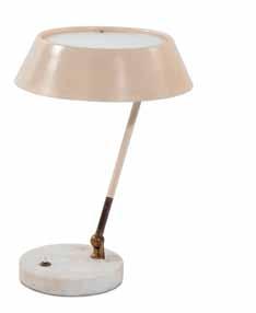 500-600 769 Stilux Lampada da tavolo orientabile in metallo laccato e ottone, base in
