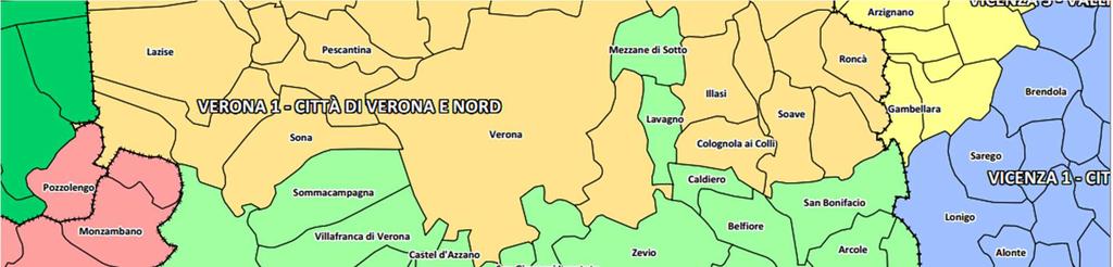 4 ANALISI DELL AMBITO L ambito di Verona 2- Pianure Veronesi, come definito dal Ministero dello Sviluppo Economico del 19/01/2011 comprende 49 Comuni, tutti