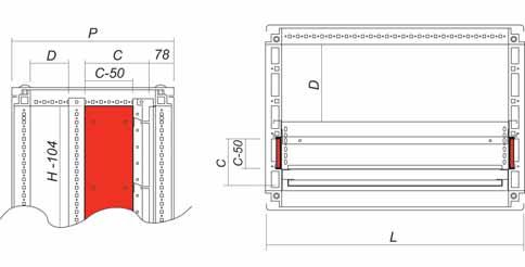Modularità interna per armadi Divisorio verticale parziale e totale MODULARITÀ realizzato in lamiera zincata sendzimir sp. 15/10.