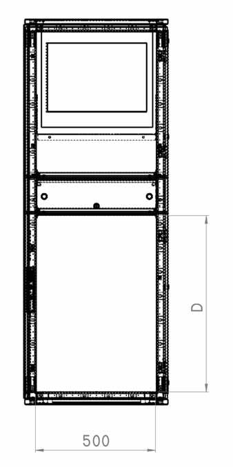 Armadi portacomputer CQEC Armadio porta computer CQEC porta vetro serigrafato ARMADI PORTA COMPUTER CQEC STRUTTURA TETTO E BASE asportabili in acciaio sp.15/10 verniciati RAL7011 bucciato.