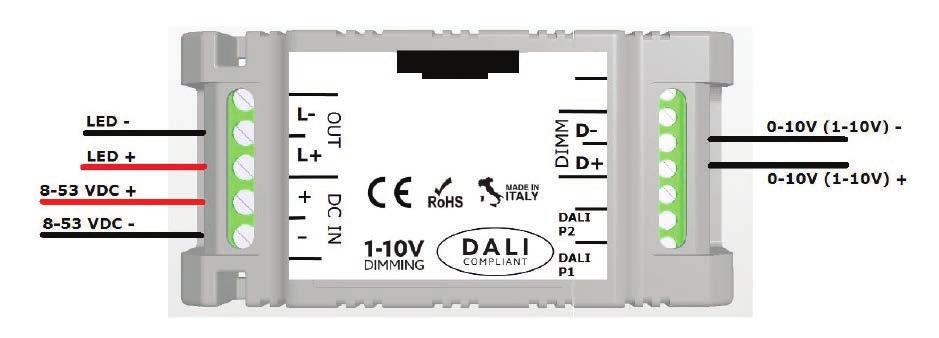 MODALITÀ 0-10V/1-10V PASSIVO COLLEGAMENTO 0-10V 2AMDI511IPVRDBS - FIGURA N.