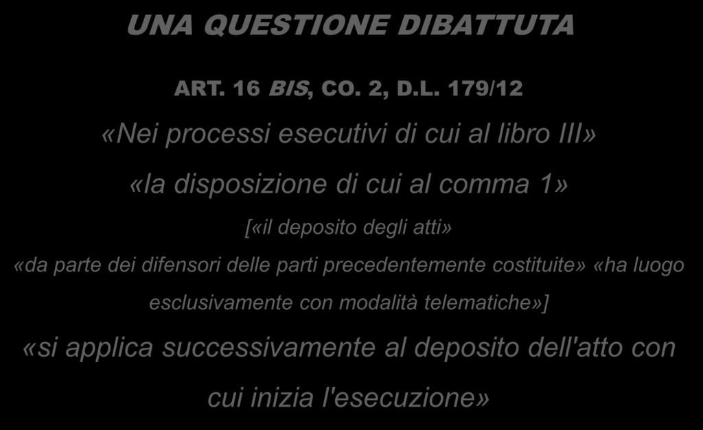 UNA QUESTIONE DIBATTUTA ART. 16 BIS, CO. 2, D.L.