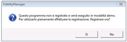 Registrazione del programma Per utilizzare pienamente Fidelity Manager è necessario effettuare la registrazione.