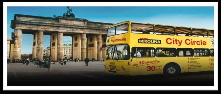 1 del CITY CIRCLE TOUR per scoprire i principali punti d interesse della città (2h15) - Cena libera Durata: 12h INFO TRASPORTI A Berlino è molto facile ed economico girare con i mezzi pubblici (bus,
