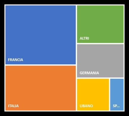 4,3% SPAGNA 1,7% ALTRI 5,7% Apparecchiature Medicali FRANCIA 68,0% DANIMARCA 6,2% ITALIA 4,6% OLANDA 4,3% GRAMANIA 3,9% BELGIO 3,7% ALTRI 9,3% Diagnostica BELGIO 69,0% UK 13,0% FRANCIA 11,0% OLANDA