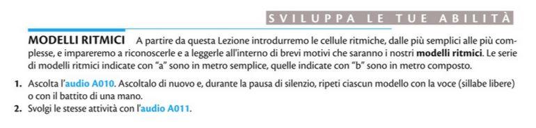 La lezione Ritmica: abilità