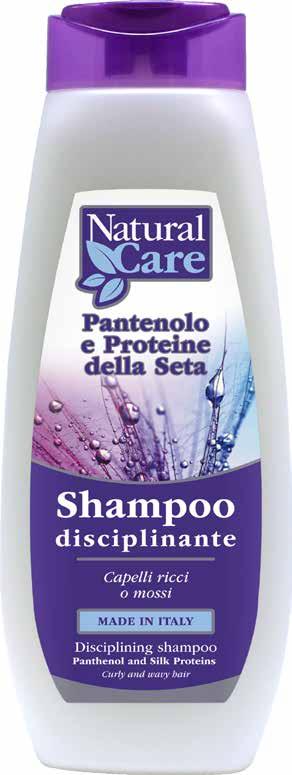 Lo Shampoo disciplinante Pantenolo e Proteine della Seta idrata e dona morbidezza ai capelli ricci e mossi.