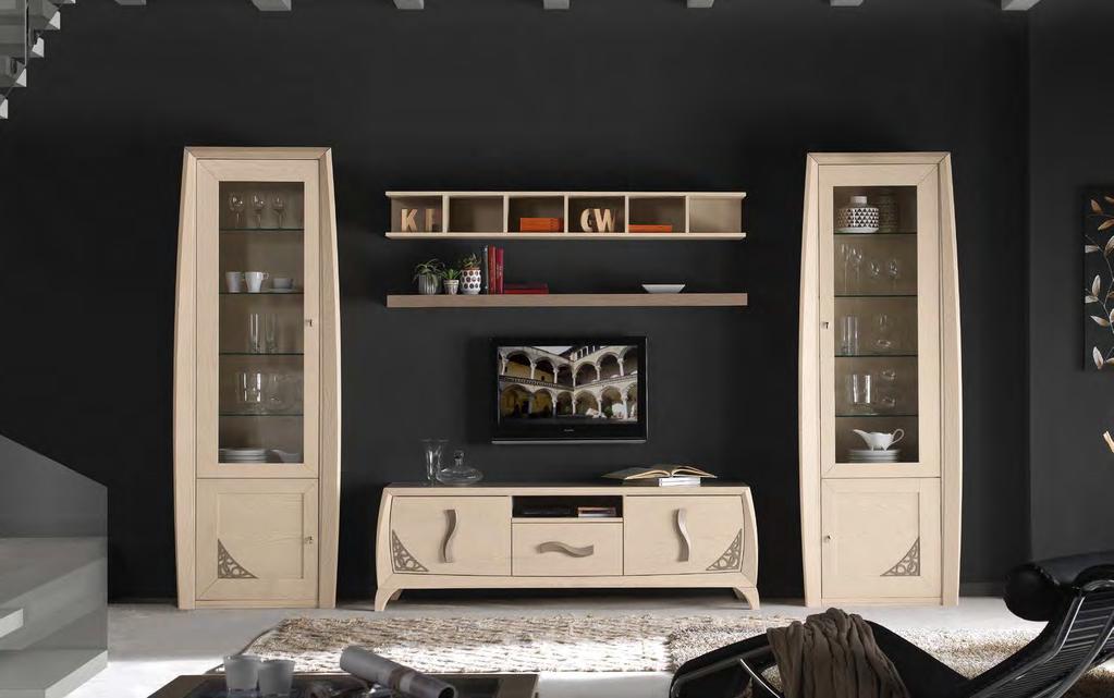 Art. 5401 Vetrina Sinistra Left showcase L.79 P.43 H.222 cm Art. 5404 Libreria Bookcase L.177 P.36 H.22 cm Art. 5405 Mensola Shelf L.177 P.36 H.3 cm Art.