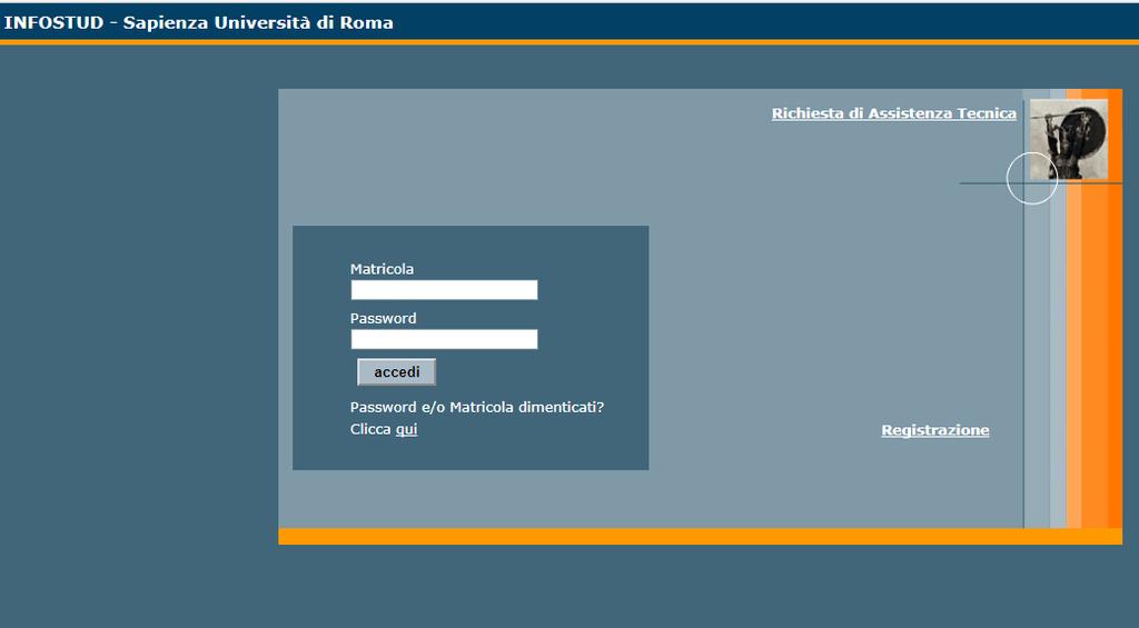 Gli studenti accedono al sistema attraverso il loro sito dedicato (http://www.uniroma1.