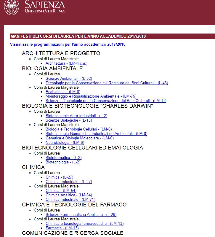 Il Piano degli studi identifica il vostro percorso formativo suddivisonei3annidicorso.