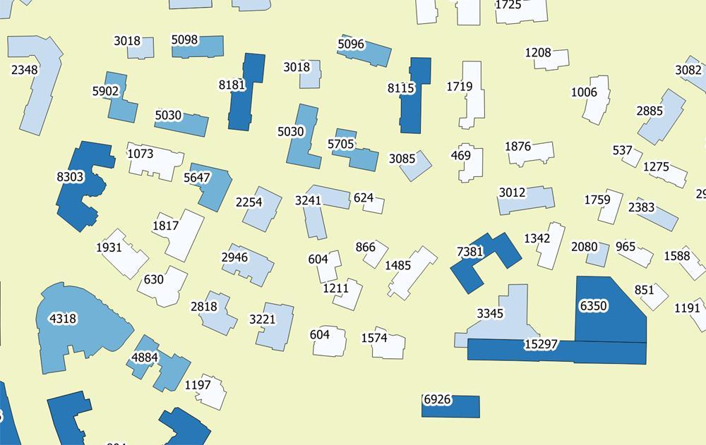 POTENZIALITA DELLA SOLUZIONE ADOTTATA La mappa a lato, mostra con diversi colori la rendita totale dell