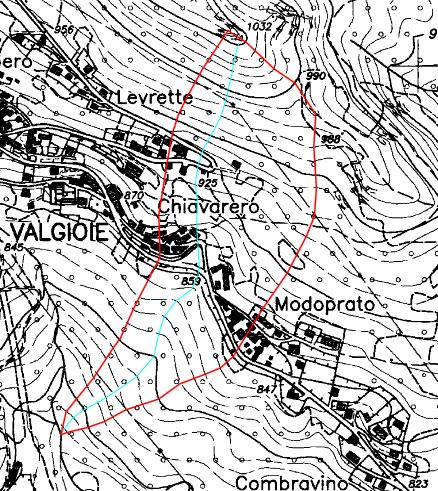 2.2 RIO B: COLATOIO LEVRETTE, CHIODRERO, RIO LEVRETTE Il rio identificato come Rio b: Colatoio Levrette, Chiodrero, rio Levrette, di cui si riporta un estratto della planimetria in Figura 4, è il rio