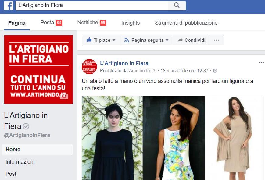 SOCIAL NETWORK Il Salone sarà promosso su Facebook e Instagram,