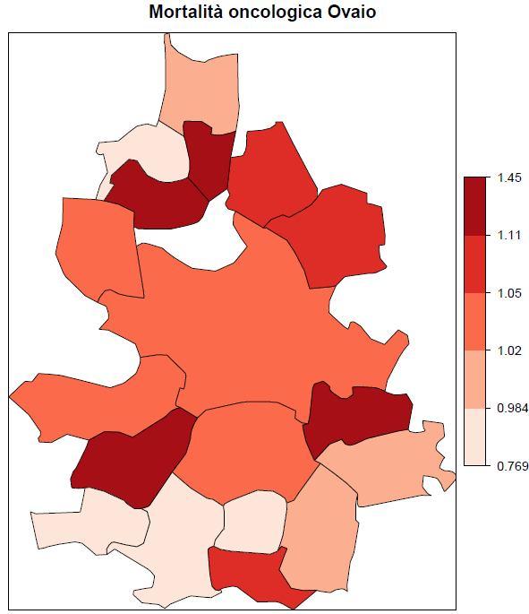 Diffusione omogenea città-campagna con cluster a Nord Oldenico e Quinto.