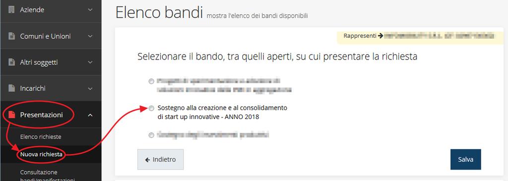 Figura 12 - Grafico avanzamento richiesta La procedura di presentazione della richiesta di partecipazione al contributo s intende completata quando tutte le fasi del diagramma soprastante sono