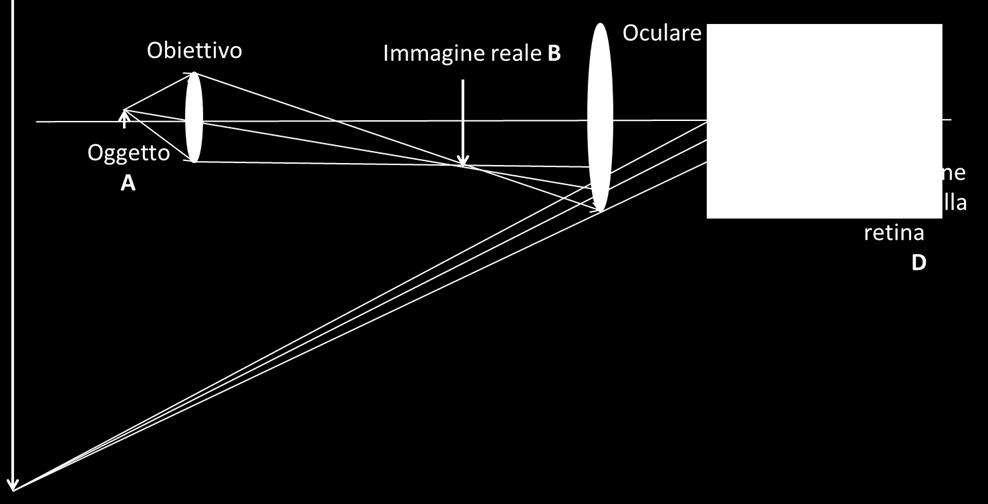 Di fatto è l applicazione dello stesso principio per due volte consecutive: prima un microscopio semplice che crea un immagine reale e poi una lente che crea una immagine virtuale.