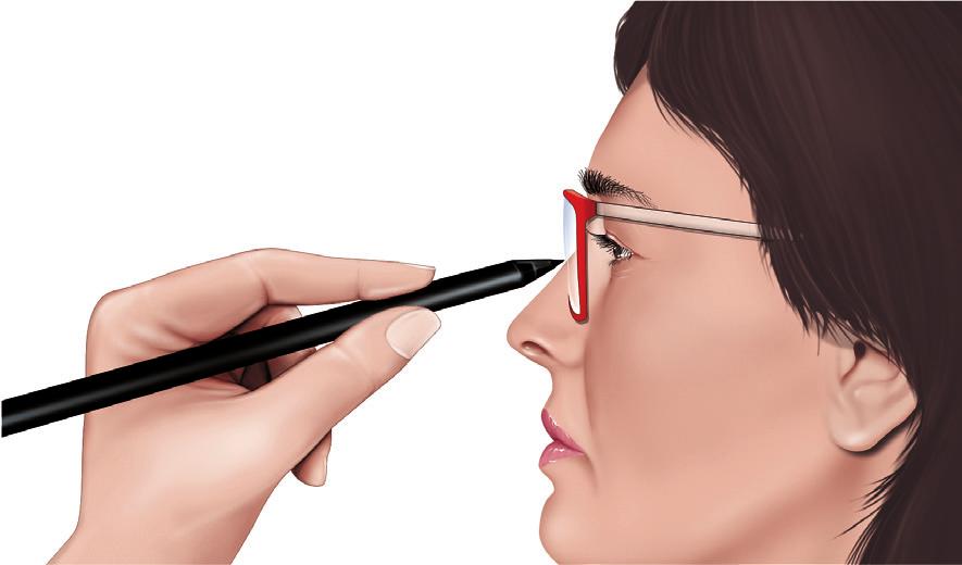 annullare l angolo pantoscopico e si segna un punto sui filtri di presentazione dell occhiale