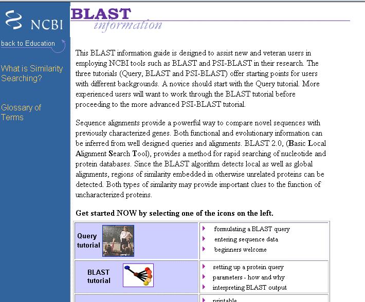 Informazioni su BLAST Per saperne di più su BLAST: -Info -Tutorial - etc.