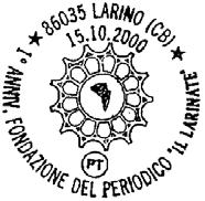ORARIO DEL SERVIZIO: 14/10/2000 orario 15/21 Filatelia della Filiale di 90100 PALERMO 1 (Palazzo Poste) Via Roma entro il 1587/MC N.