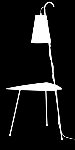 Small table with lamp: metal structure available in black, sandylex pearl lampshade and wiring covered