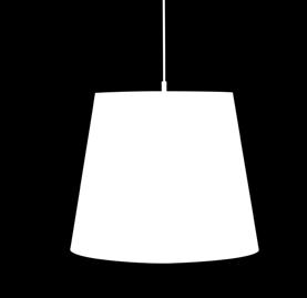 1/2 light polycarbonate suspension lamp with conical lampshade.