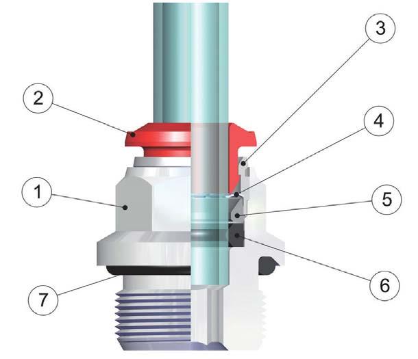 Serie 50000 Caratteristiche Tecniche / Technical Characteristics Materiali e Componenti / Component Parts and Materials 1 Corpo in Ottone Nichelato 1 Nickel-plated brass ody 2 Spintore sgancio tubo