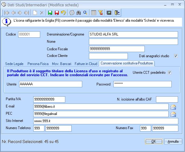 09.01.00 CONSERVAZIONE CLOUD TEAMSYSTEM (CCT) Con la versione 09.01.00 è aggiornato il sistema di integrazione con il servizio di ConservazionCloudTeamSystem (CCT).