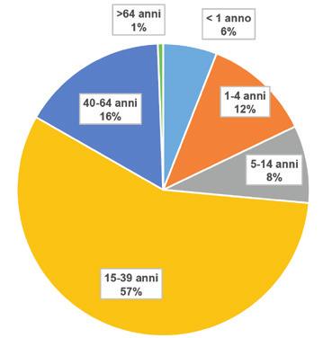Distribuzione dei casi di morbillo segnalati per Regione. Italia 2017 (N = 5.407).
