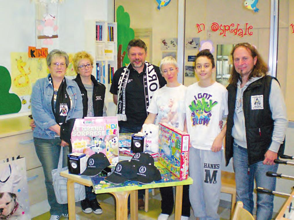 6 GRAZIE Il 3 maggio è venuta all'ospedale una delegazione dell'udinese club di San Giovanni al Natisone ed ha regalato ai tanti bambini ricoverati nuovi giochi e oggetti con cui si possono distrarre.