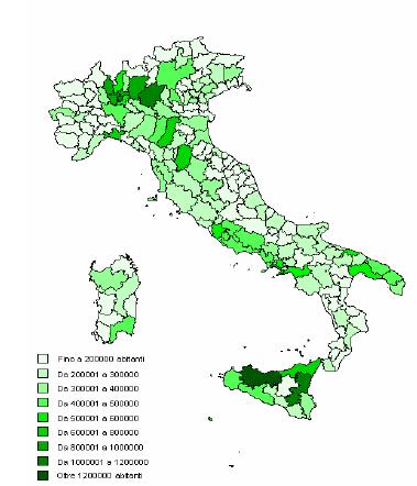 ASL Aree Vaste (circa 70) Da: Costa G.; Sabbadini L.L. Esperienze