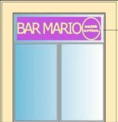 Esempi Pratici BAR MARIO Fino a 5,00 mq. esente Insegna mista con marchio di prodotto venduto: fino a 5,00 mq.