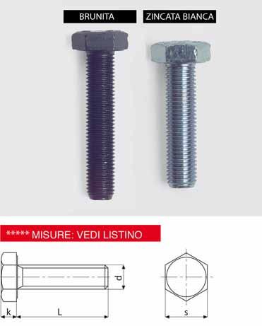 Viti testa esagonale Uni 5740 Din 961 Classe di resistenza 8.