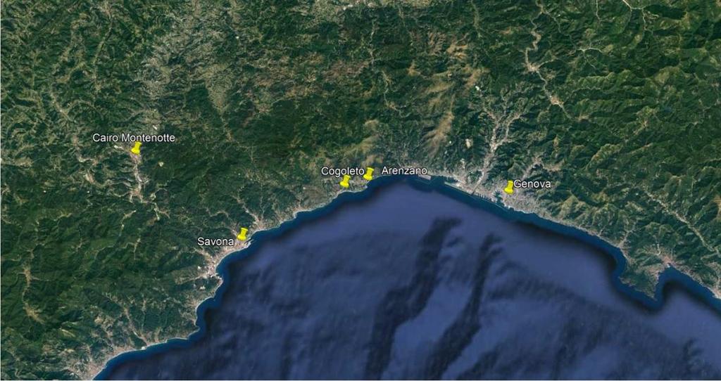 FASE I Progetto Mobilità Sostenibile Genova e Savona Area di progetto molto estesa tra il