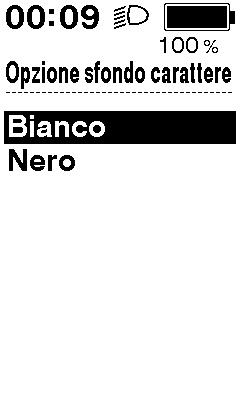 Capitolo4 DISPLAY CICLOCOMPUTER E IMPOSTAZIONE Modifica delle impostazioni Opzione sfondo carattere <SC-E6010> È possibile modificare l'opzione sfondo carattere.