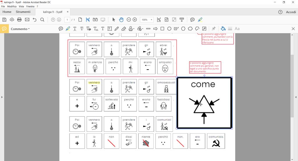 Commentare e aggiungere immagini con Acrobat