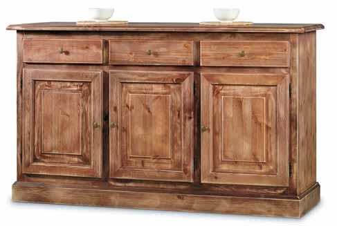 credenza a tre ante laccato Shabby rosone