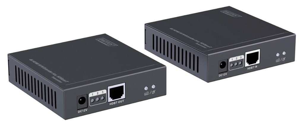 Set di Extender HDMI KVM 4K, HDBaseT Manuale d uso DS-55502 Il set prolunga HDMI 4K KVM Digitus ha un unità trasmittente (sito locale) e un unità ricevente (posizione remota).