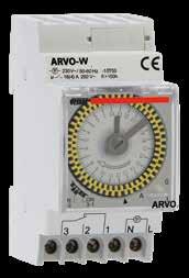 Interruttori orari elettromeccanici ARVO Interruttori orari elettromeccanici con programmazione giornaliera o settimanale tramite cavalieri destinati ad un uso domestico.