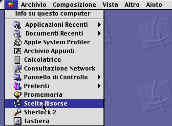 0 Aprire Scelta Risorse dal menu Apple. A Fare clic sull'icona Brother Laser (AT), quindi selezionare BRN_xxxxxx_P1. Chiudere Scelta Risorse.