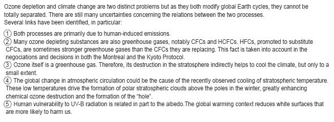 le sinergie globali : Buco dell ozono e cambiamenti climatici l Regolamento (CE) n.