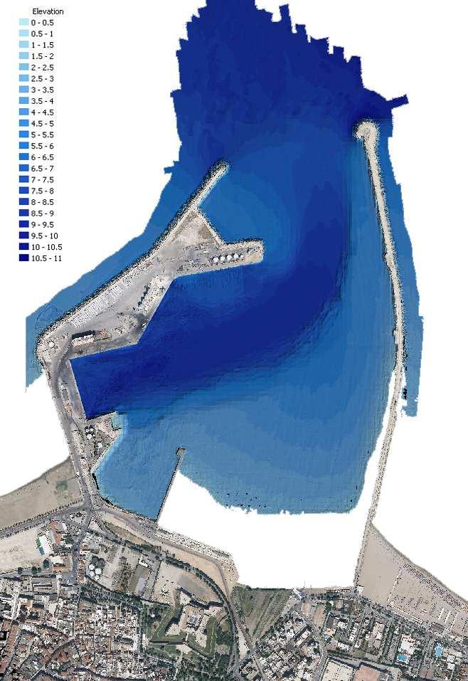 Rilievo Batimetrico eseguito nel mese di ottobre 2009 con tecnologia multibeam ortofoto 2008 Rilievo morfologico eseguito nel mese di ottobre 2009 con tecnologia side scan sonar