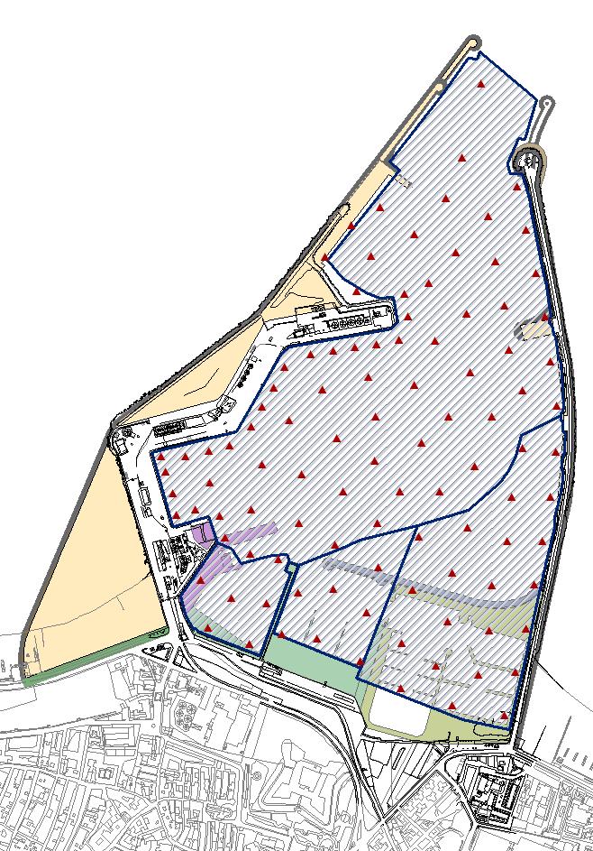 Piano di Caratterizzazione dell intero bacino portuale Posizione delle carote con software ArcGIS ESRI. Note le coordinate geografiche, le stazioni diventano elementi geometrici.